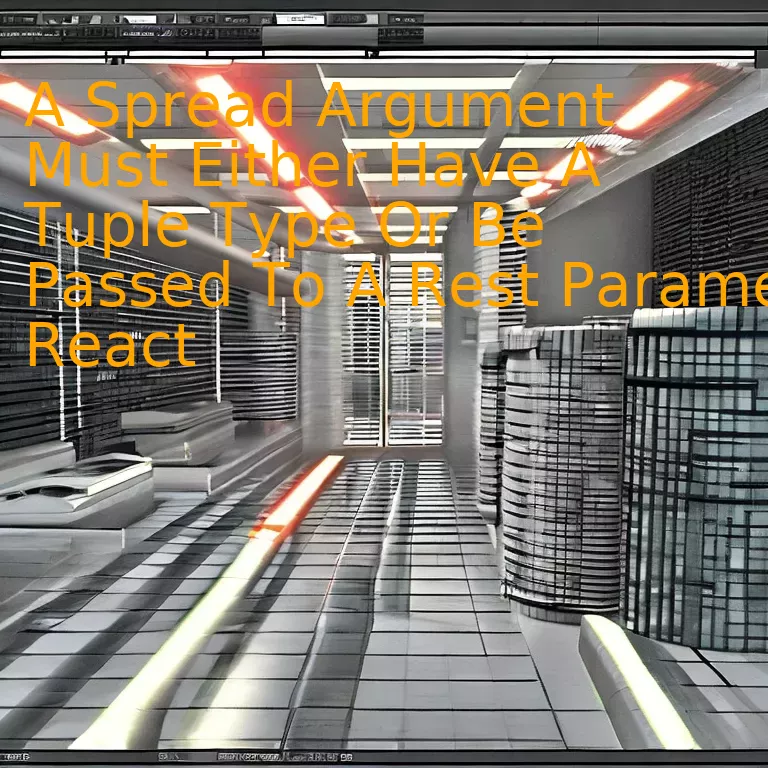 A Spread Argument Must Either Have A Tuple Type Or Be Passed To A Rest Parameter React