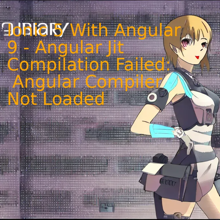 Ionic 5 With Angular 9 - Angular Jit Compilation Failed:  Angular Compiler Not Loaded