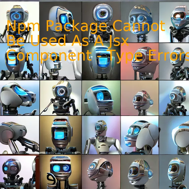 Npm Package Cannot Be Used As A Jsx Component - Type Errors