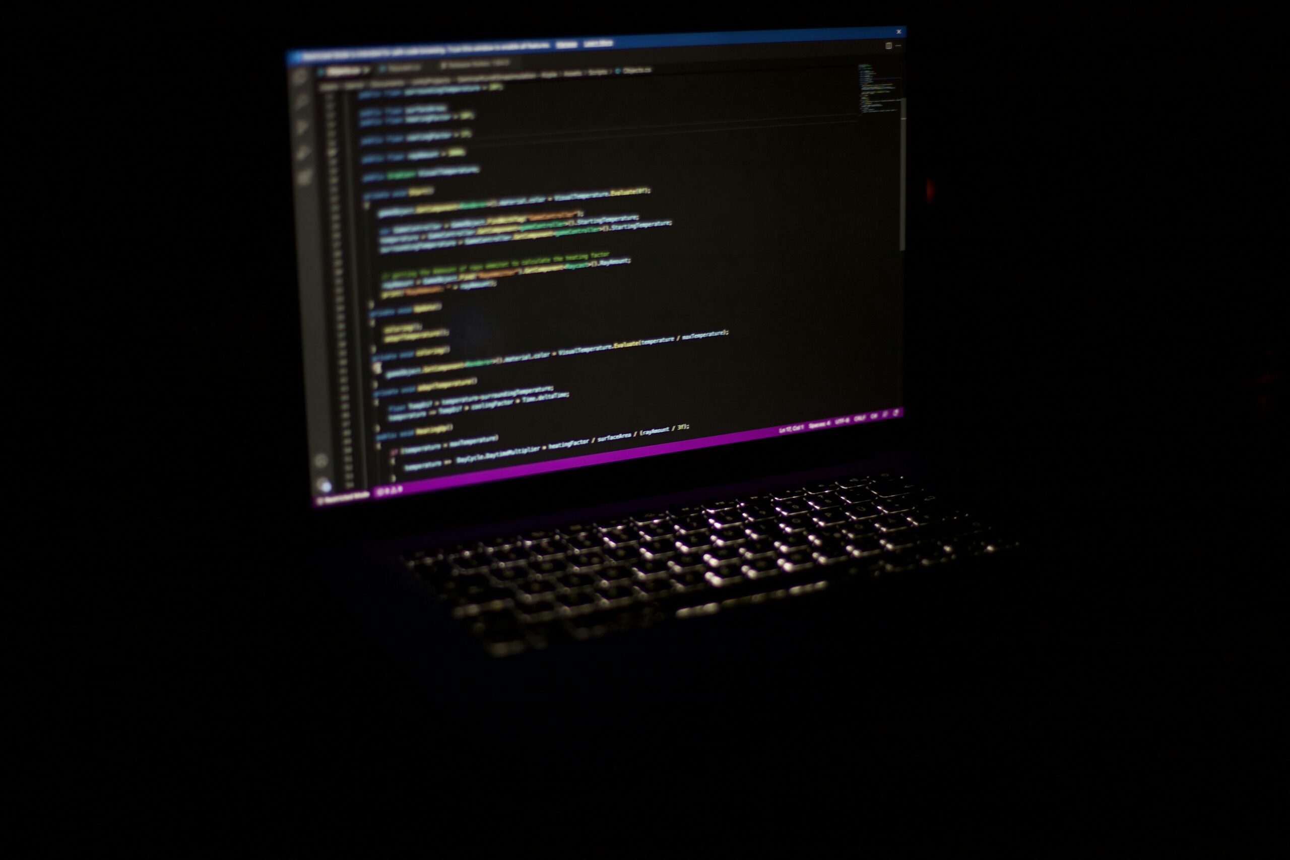 Keywords:
TypeScript code on computer screen - a laptop computer sitting on top of a table