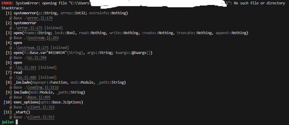 code editor error message - Broken communication between VSCode Julia terminal and code editor ...