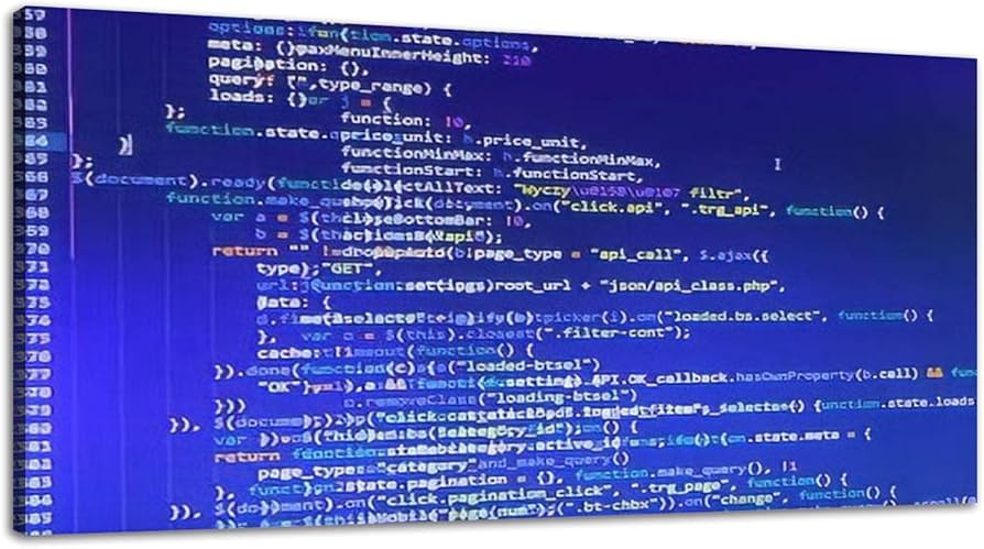 computer code on monitor - Amazon.com: Large Canvas Wall Art Programming code on computer ...