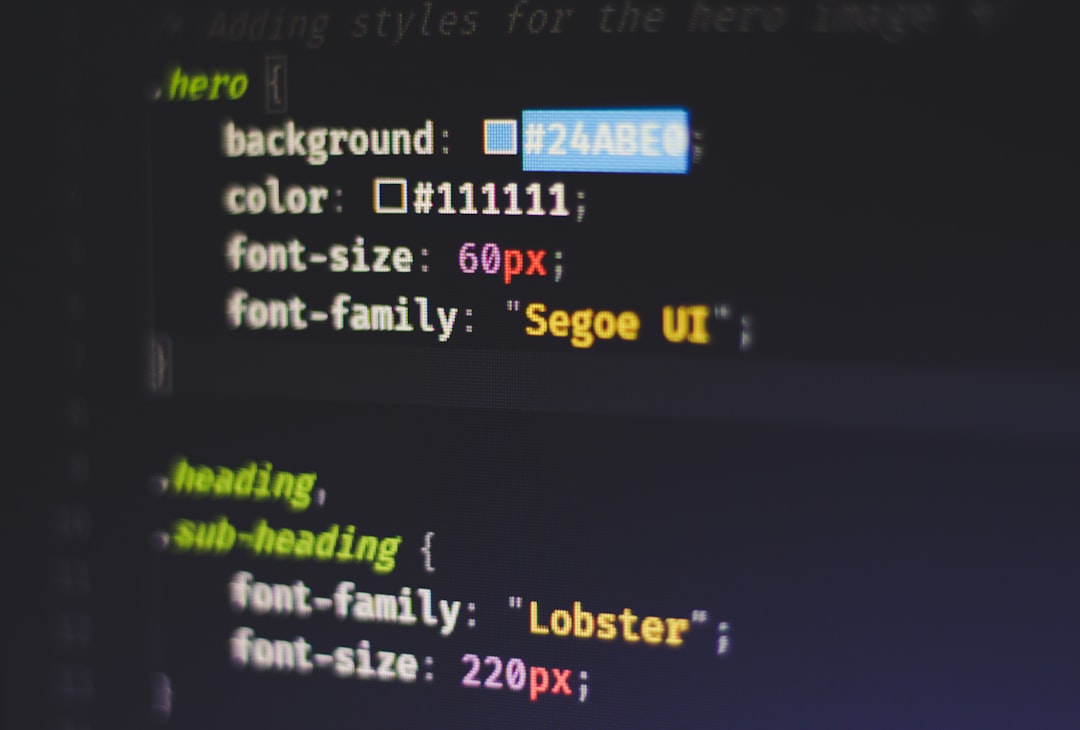 TypeScript code on screen - Code example of CSS