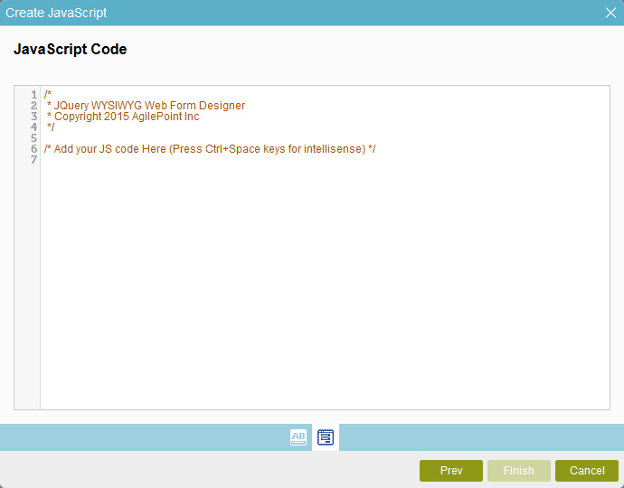 JavaScript code screen - JavaScript Code screen
