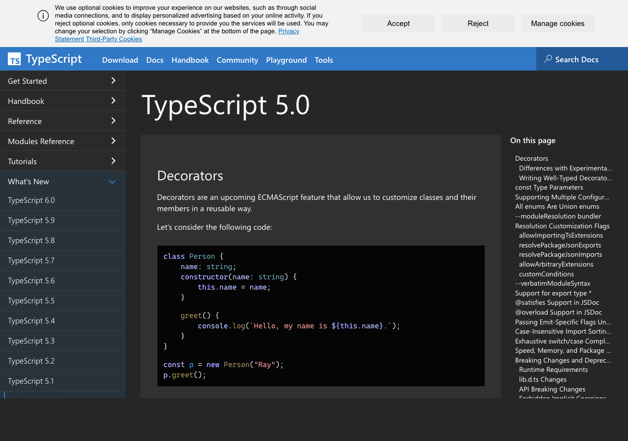 TypeScript 5.0 release notes